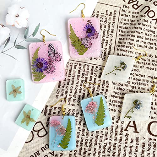 ResinWorld Earrings Molds with Varieties of Shapes and Sizes, 171Pcs Resin Jewelry Making Kit, Stud Dangle Drop Earrings Resin Molds with Hole