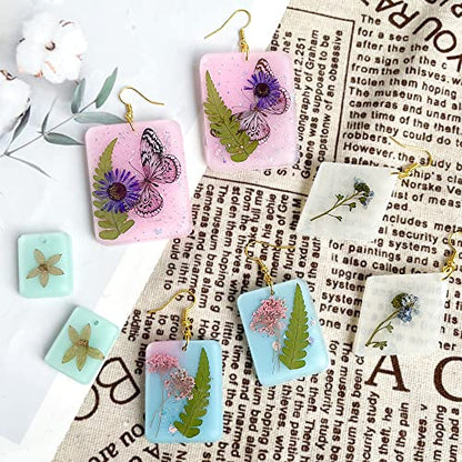 ResinWorld Earrings Molds with Varieties of Shapes and Sizes, 171Pcs Resin Jewelry Making Kit, Stud Dangle Drop Earrings Resin Molds with Hole