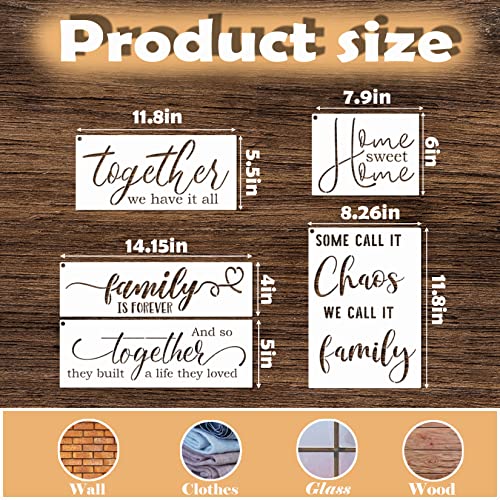 Word Stencils for Painting on Wood Sign Canvas Fabric, Reusable Welcome Farmhouse Burning Inspirational Art Craft Paint Stencil for Shirt Family Furniture Wall Card Making (20 Home)