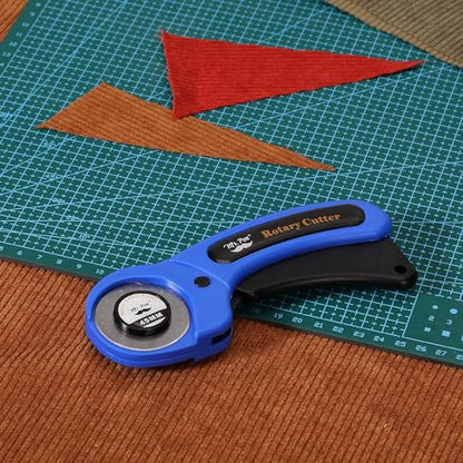 Mr. Pen- Rotary Cutter for Fabric with 1 Extra Blade, 45mm | Fabric Cutter Wheel, Fabric Rotary Cutter, Rotary Fabric Cutter, Sewing Rotary Cutter, Rotary Cutting Tool, Blue/Black - color: Blue