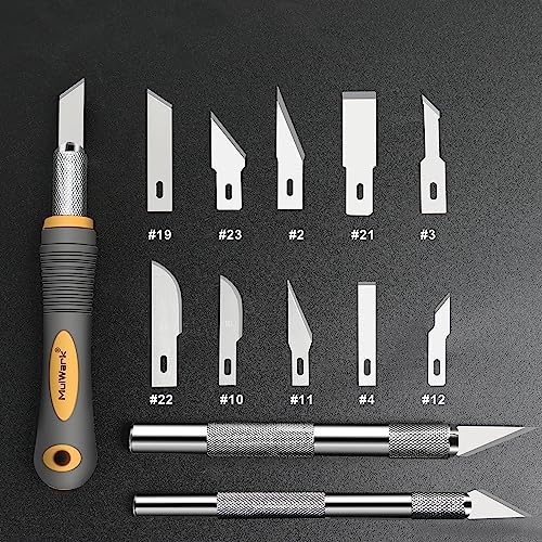 MulWark 136-Piece Precision Hobby Knife Set with Blade Storage Magnetic Handle - Portable Exacto Knife for Modeling & Crafting, Includes Chiseling, Stencil Edge & Fine Point Blades, 120#11 Blades - style: 136-Piece Precision Hobby Knife Set