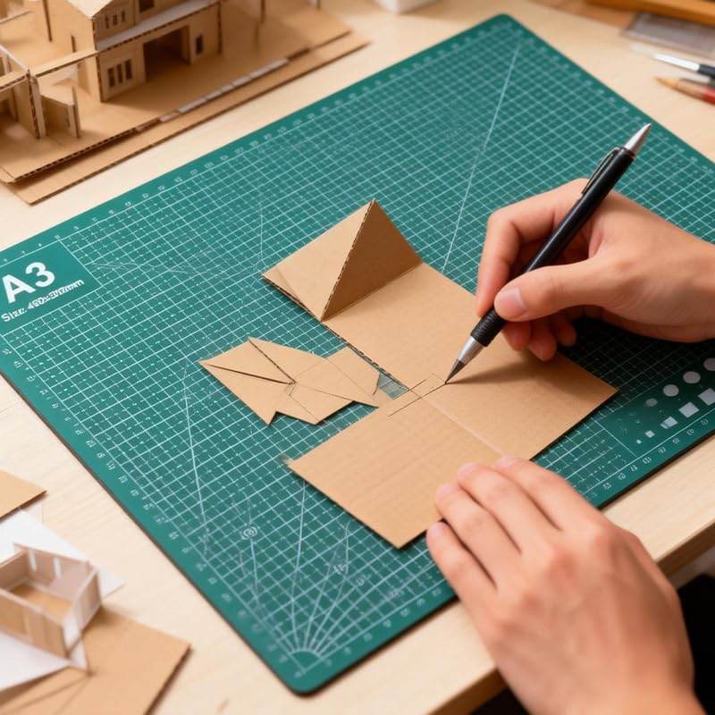 Cutting Mat Art Sewing Mat 17.7"L x 11.8"W Gridded Rotary Cut Board Double-sided for Crafts Hobby Project Sewing Fabric (1, Green, A3:17.7"L x 11.8"W) - size: 17.7"L x 11.8"W