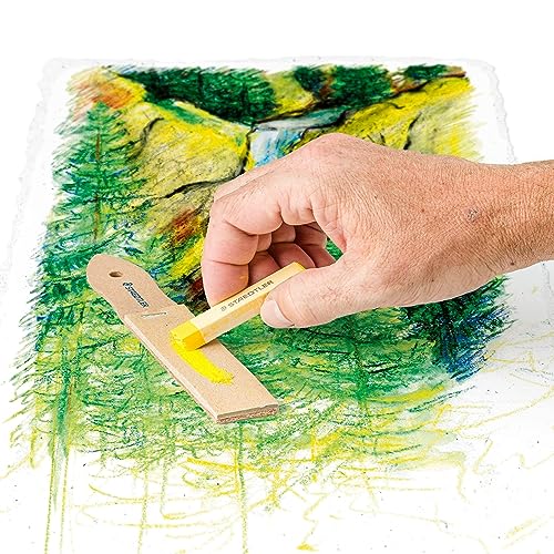 STAEDTLER Sandpaper Lead Pointer, 12 sheets, Fine, Mounted on Wooden Handle, Manual Handheld Pencil Sharpener for Pencils, Pastels, Charcoal Sticks, Crayons, and Blending Stumps; for Art Drawing