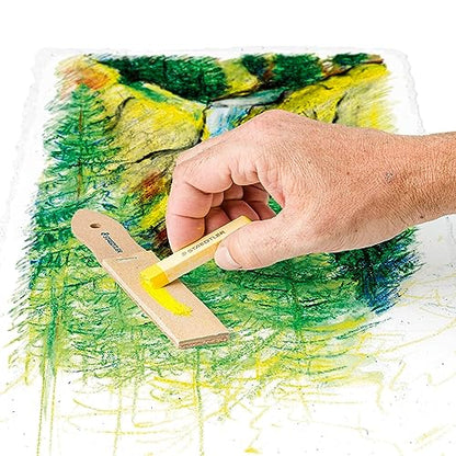 STAEDTLER Sandpaper Lead Pointer, 12 sheets, Fine, Mounted on Wooden Handle, Manual Handheld Pencil Sharpener for Pencils, Pastels, Charcoal Sticks, Crayons, and Blending Stumps; for Art Drawing