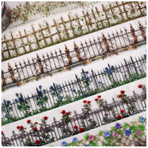PET Tape Stickers for Journaling Supplies,Fence Scrapbooking Tape Stickers - color: Wall