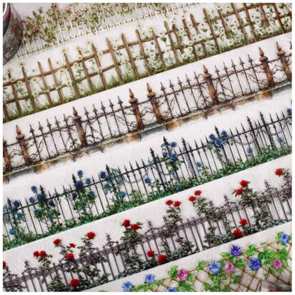 PET Tape Stickers for Journaling Supplies,Fence Scrapbooking Tape Stickers - color: Wall
