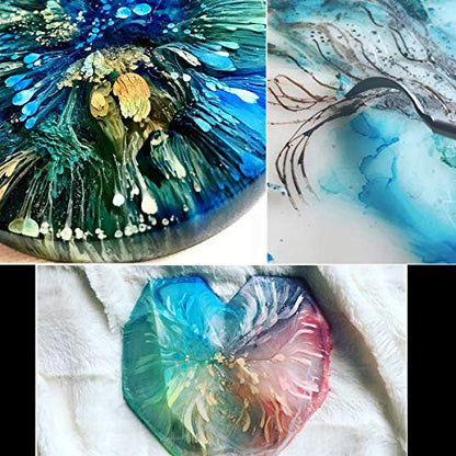 Alcohol Inks Blues Bundle, Sapphire Blue and Baja Blue and 10x Pixiss Ink Blending Tools - color: Blues