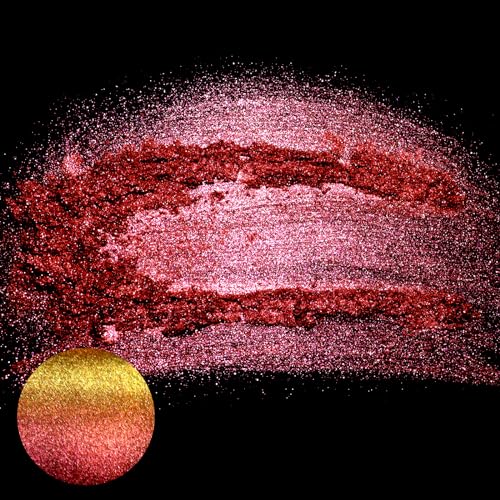 Matio Chameleon Mica Powder, 1.06oz/ 30g Blooming Rose Chrome Powder | Pearlescent Effect Color Shift Pigment for Resin Craft, Soap Candle Dye, Nail Art,Bath Bomb, Paint, Slime - color: C-Blooming Rose