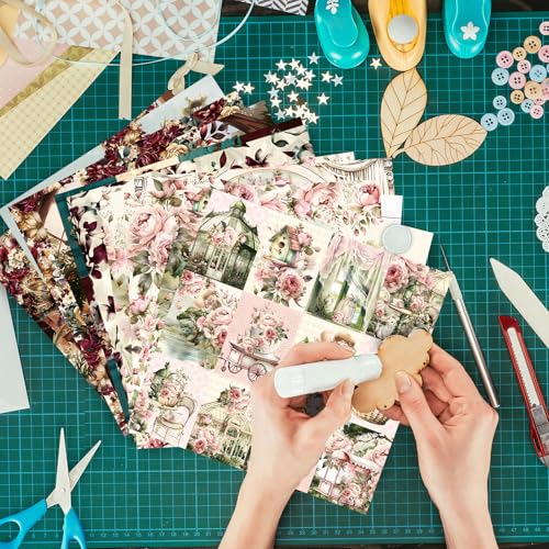 Scrapbook Paper, 24 Sheets 6"×6" 160gsm Single-Sided Patterned Cardstock - color: 24 sheets-garden wedding