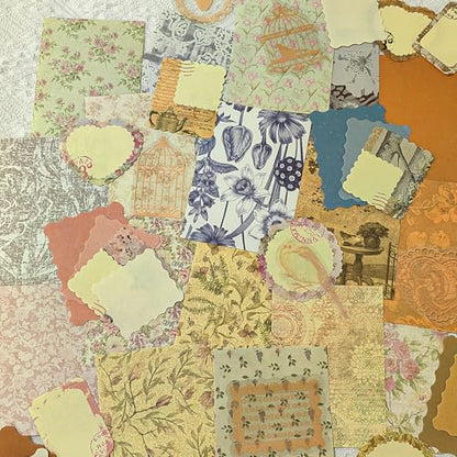 250Pcs Vintage Journal Supplies Kit,Scrapbook Papers Stickers