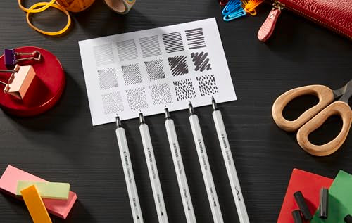STABILO - Creative Tips - Multi-Tip Pen Set - ARTY - Pack of 5 - Black