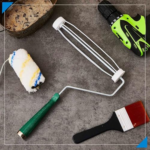 Gerrii 12 Pcs 9 Inch Paint Roller Painting Roller Frame 5 Wire Brush Supplies for Wall House Homes (Green) - color: Green