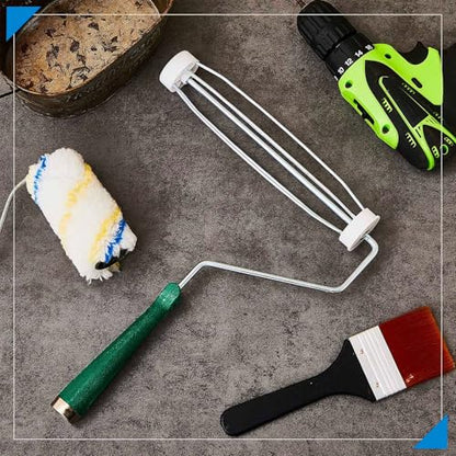 Gerrii 12 Pcs 9 Inch Paint Roller Painting Roller Frame 5 Wire Brush Supplies for Wall House Homes (Green) - color: Green