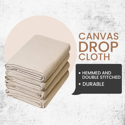 ZUPERIA Canvas Drop Cloth for Painting (Size 4' x 15' Feet Pack of 4) Painters Drop Cloth for Painting, Furniture & Floor Protection All Purpose Thick Canvas tarp with Double Stitched Edges - size: 4' x 15' Feet