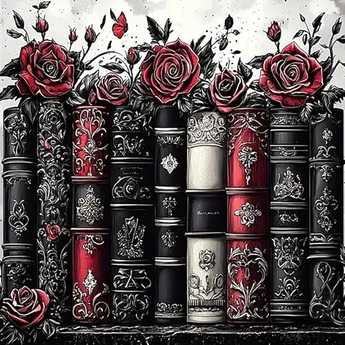 HHMATITS Book Diamond Art Kits for Adults, Diamond Painting Kit 14x14 Inch - color: Books