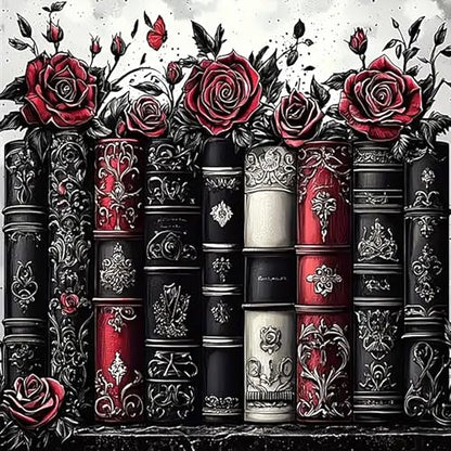 HHMATITS Book Diamond Art Kits for Adults, Diamond Painting Kit 14x14 Inch - color: Books