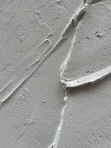 Art Hand-Painted Thick Texture White Minimalist Oil Painting 45x30 inch Home Wall Decorative Art - color: Dn163