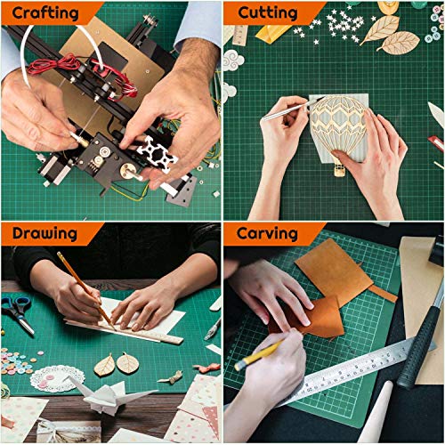 anezus Self Healing Sewing Mat, 12inch x 18inch Rotary Cutting Mat Double Sided 5-Ply Craft Cutting Board for Sewing Crafts Hobby Fabric Precision Scrapbooking Project - color: Green, size: 17.8"L x 11.9"W