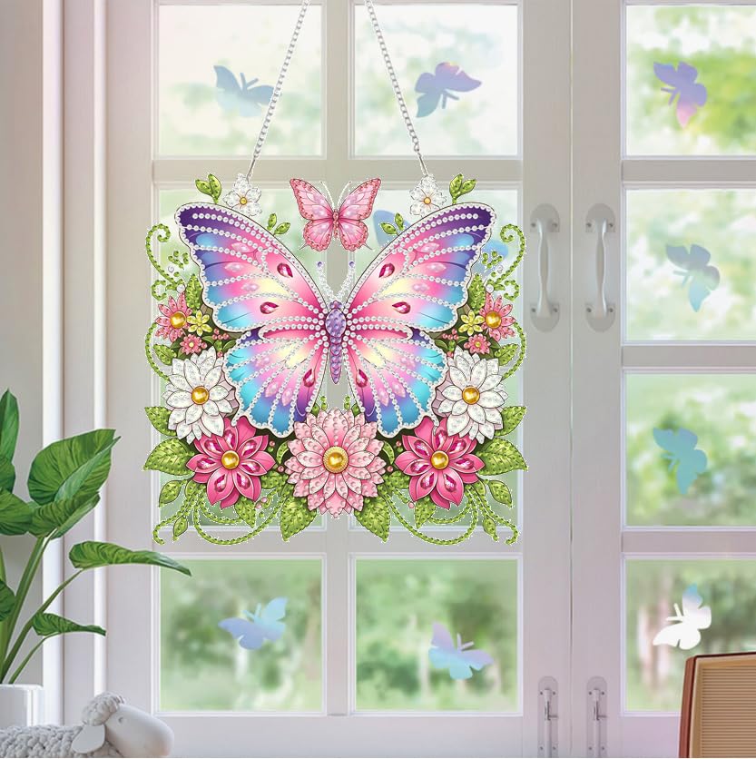 RYMILIE Hanging Diamond Art Painting Kits for Adults Butterfly - color: DP05184