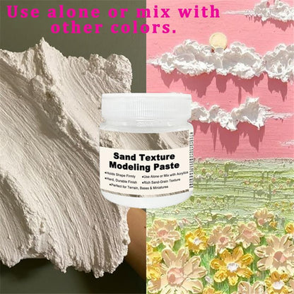Acrylic Modeling Paste 3D Art Texture Paste 9.88oz/280ml, Ideal for Wood/T-Shirts/Glass/Stone, Sculpting Material Fast Drying Gesso Alternative DIY Crafts Projects (Sand Texture Paint with Bags) ﻿ - color: Texture Paste with Bags