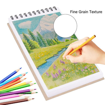 5.8" x 8.3" Mixed Media Sketch Book,Spiral Bound Hardcover Sketchbook,60 Sheets 92lb/150gsm Neutral White Acid Free Paper,Art Journal Sketchbook for Drawing Writing Sketching Illustration,Yellow - color: Bright White-Yellow