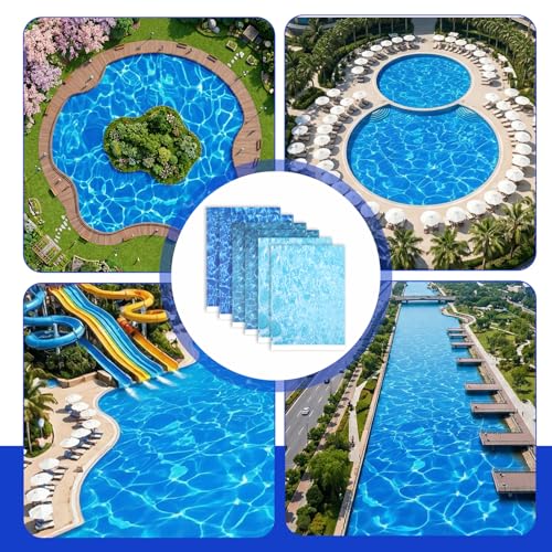 6 Pcs Ripple Water Sticker, Self Adhesive Pearlescent Ripple Streamb Ocean Diorama Coated Paper Water Ripples Sticker for Miniature Lake River Scenery Dolls House Decor