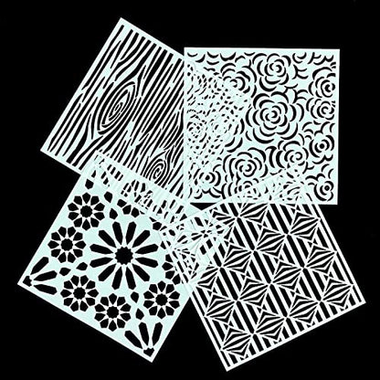 32 Pieces Geometric Stencils 8 x 8 Inch Painting Templates Mandala Stencil for Scrapbooking Cookie Tile Furniture Wall Floor Decor Craft Drawing Tracing DIY Art Supplies - size: 8inch-2