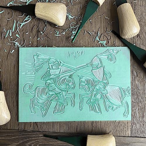 MOUYAT 10 Pack 4 x 6 Inch Green White Rubber Carving Blocks, Linoleum Block Stamp for Printmaking, Soft Rubber Crafts, DIY Craft Project - color: Green, size: 4x6 Inch 10 PCS