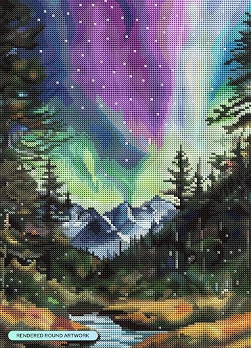 DIAMOND ART CLUB Lunar Reflections Diamond Art Kits for Adults | Premium Diamond Painting Kit, Fun DIY Crafts for Adults, Round Diamond Art Canvas, 13" x 18" (33 x 45.7 cm) - color: Lunar Reflections