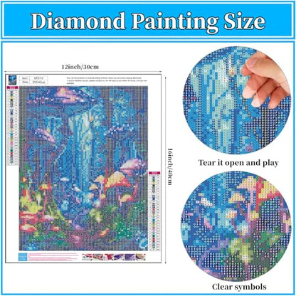 Arttoplus Enchanted Mushroom Diamond Art Kits for Adults Beginner 12x16in - color: G9316-US