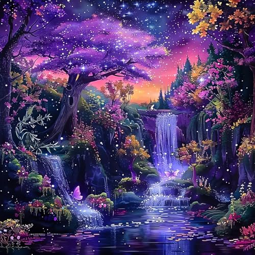 Waterfall Landscape Diamond Art Kits for Adults, DIY Diamond Painting Kits - color: QY154