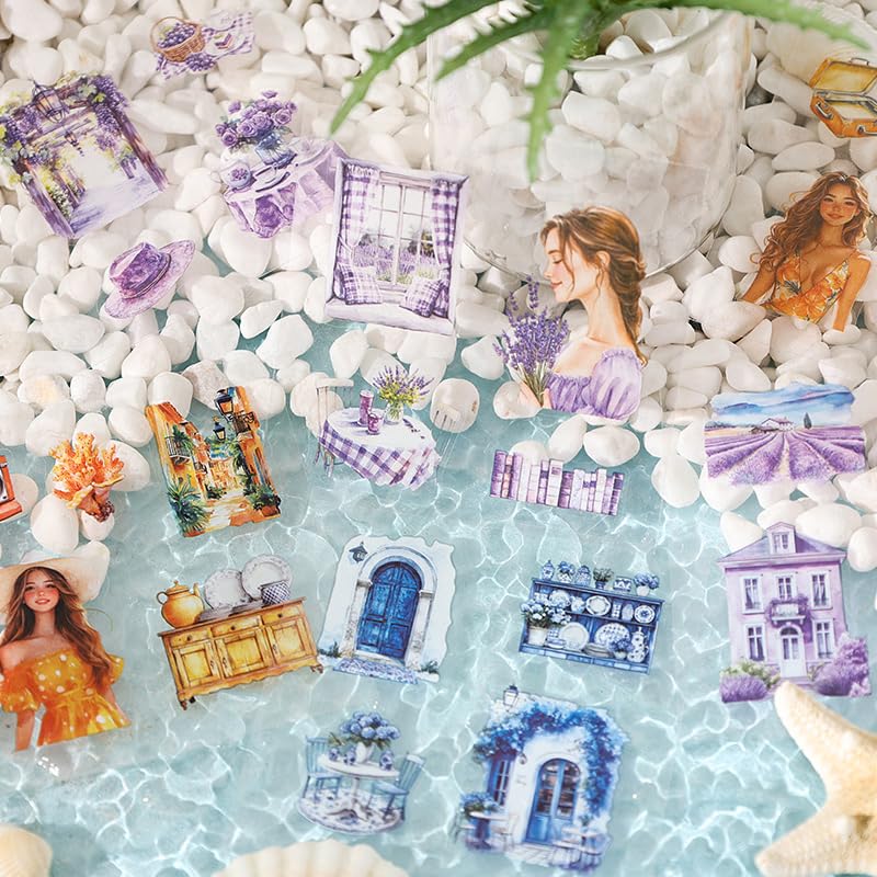 428Pcs Summer Scrapbook Stickers for Scrapbooking Supplies, 100 Sheets Transparent PET Scenery Journal Stickers for Journaling, Junk Journal, Scrap Book, Card Making, Collage, DIY Crafts Arts - color: Summer Rain Just Clears Up