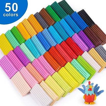 CiaraQ 50-Color Polymer Clay Oven Bake Modeling Kit - color: 50 Colors