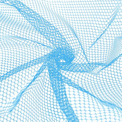 59" x 72"(2 Yards) Sky Blue Mesh Fabric | Slightly Stretchy for Sewing Projects, Backpack Pocket and Straps, Netting Clothes and Shopping Bag - color: Sky Blue
