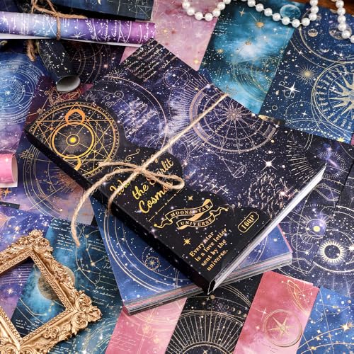 icceemee 160 Sheets of Starry Sky Scrapbook Paper, journaling Scrapbook Supplies Craft Collage Paper Set, Junk Journal Bullet Journal Poster Room Decor for Card Making Decorative Gifts - color: Starry Sky