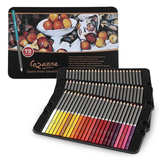Cezanne Premium Colored Pencil Set With 6pk Colorless Blenders - Soft Wax Core Colored Pencils for Drawing, Blending, Coloring, Professional Artists & More! - 72-Count - size: 72 Count (Pack of 1)