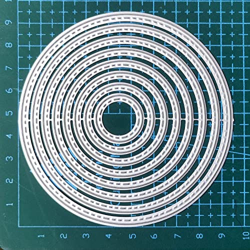 8PCS Circle Cutting Dies Handmade DIY Paper Cards Album Decoration Stencils Template Embossing for Card Scrapbooking Craft (Round) - style: Circle