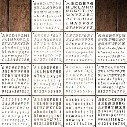 1/2 Inch Letter Stencils for Painting, 30 Pcs Reusable Small Alphabet Letters and Numbers Stencil for Bullet Journaling Crafts Projects