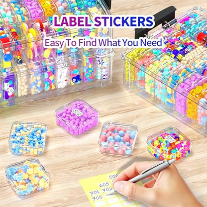Bead Organizer Box 120 Pcs, 4-Tier Large Capacity Stackable Bead Storage Containers, Portable Plastic Craft Organizers for Jewelry Making, Bracelets, DIY, Nail Art Charms - size: 4-Tier 120 Compartments