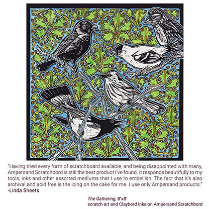 Ampersand Museum Series Scratchbord, 1/8 Inch Depth, 5X5 Inch, Pack of 3 (CBB055) - size: 5X5 Pack of 3