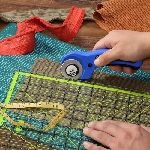 Mr. Pen- Rotary Cutter for Fabric with 1 Extra Blade, 45mm | Fabric Cutter Wheel, Fabric Rotary Cutter, Rotary Fabric Cutter, Sewing Rotary Cutter, Rotary Cutting Tool, Blue/Black - color: Blue