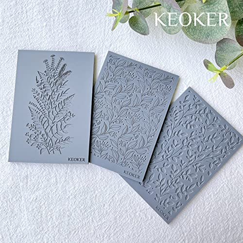 Keoker Polymer Clay Texture Sheets, Clay Texture Mat for Making Earrings Jewerly, Polymer Clay Texture Roller (No. 7 Floral) - color: 7