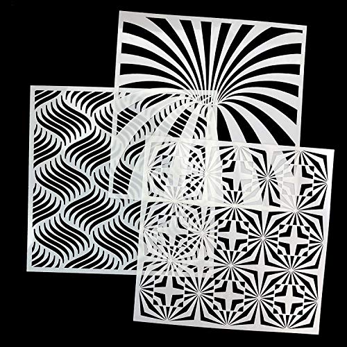 32 Pieces Geometric Stencils 6 x 6 Inch Painting Templates Mandala Stencil for Scrapbooking Cookie Tile Furniture Wall Floor Decor Craft Drawing Tracing DIY Art Supplies - size: 6inch-1