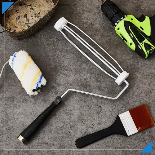 Gerrii 12 Pcs 9 Inch Paint Roller Painting Roller Frame 5 Wire Brush Supplies for Wall House Homes (Black) - color: Black