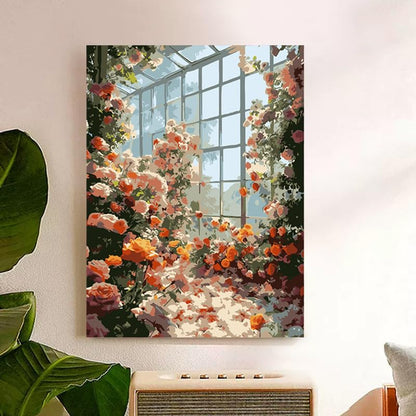 ZRIZQ Paint by Numbers Kit for Adults Beginners,Flowers DIY Painting Set,Relaxing Creative Craft Activity,16x20 Inch-Floral Home - color: Floral Home-16x20Inch(Frameless)
