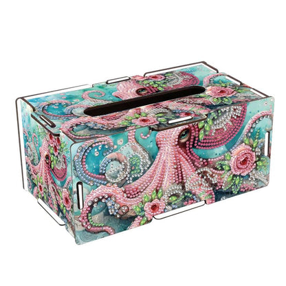 LSQFS DIY Diamond Art Tissue Box Kit,Ideal Handmade Gift - color: Octopus