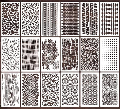 Stencils for Crafts Reusable Texture Stencils for Painting 8"x4" - style: Basic