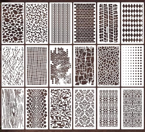 Stencils for Crafts Reusable Texture Stencils for Painting 8"x4" - style: Basic