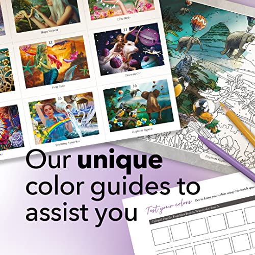 Castle Arts Fantasy Coloring Book for Adults - 36 Curated Designs | Fantastic dreamscapes curated by in-house artists to help you relax - color reference guide, no-show-through paper - color: Fantasy