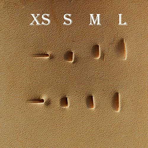 Leather Stamping Tool 304 Stainless Steel Professional Stamp Tools Leather Edge Punch Carving DIY LeatherCrafts (Full Set, 4pcs (XS+S+M+L)) - size: Full Set, 4pcs (XS+S+M+L)